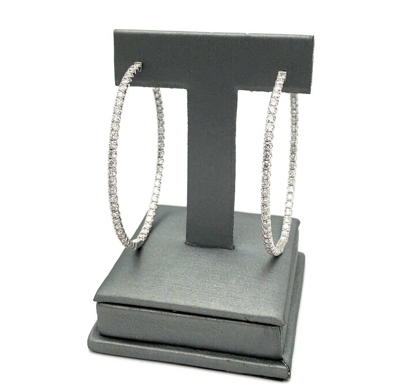 3.72 ct Diamond Hoop Earrings (Natural)