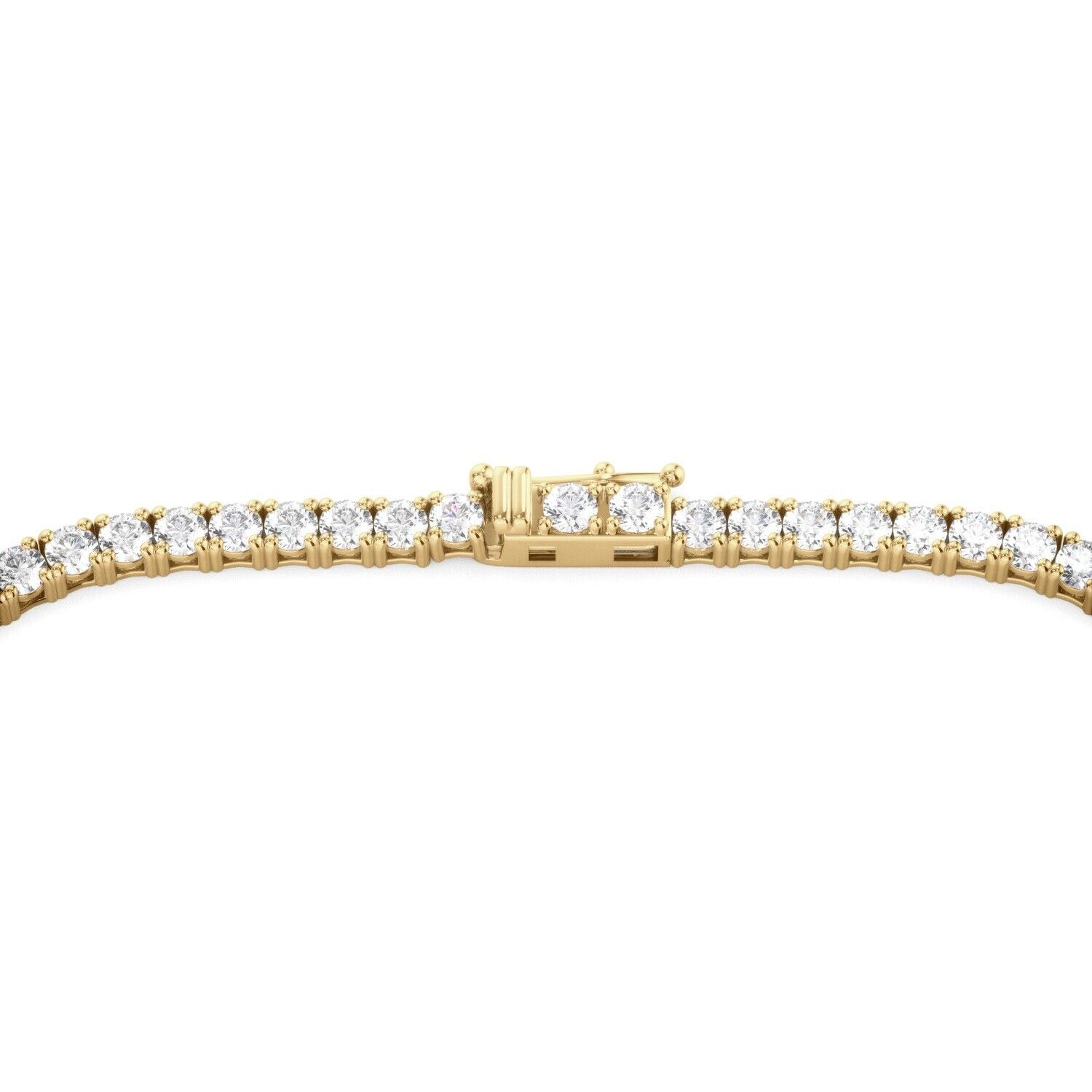 Lab Grown Diamond Tennis Necklace D-E VS1-VS2 14K Yellow Gold 15.00cttw 4 Prong