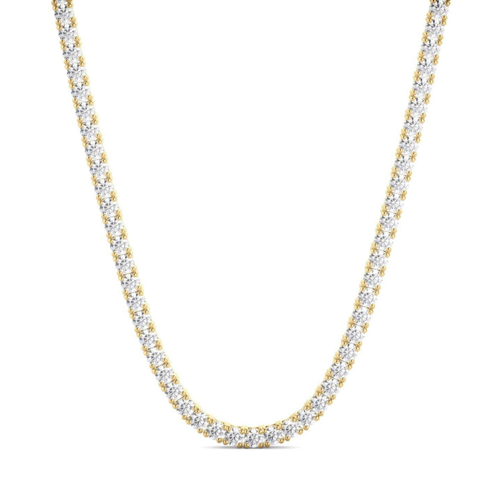 Lab Grown Diamond Tennis Necklace D-E VS1-VS2 14K Yellow Gold 6.63cttw 4 Prong