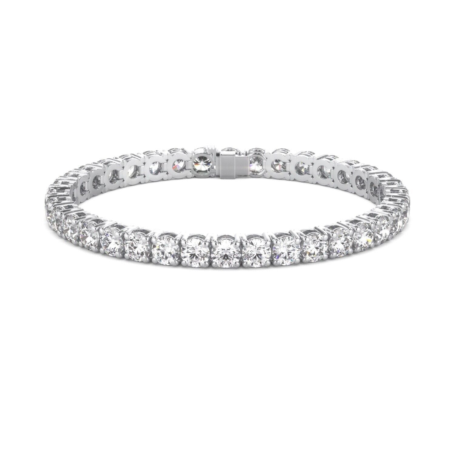 Lab Grown Diamond Tennis Bracelet D-E VS1-VS2 14K White Gold 9.68cttw 4 Prong