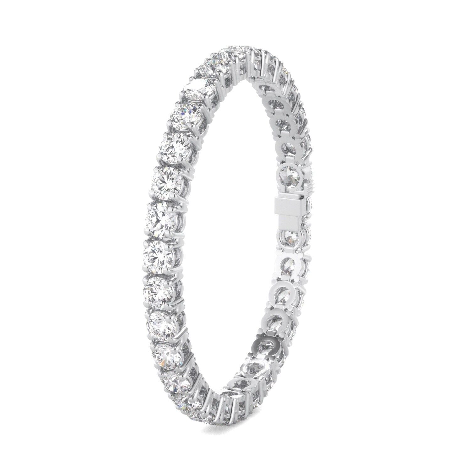 Lab Grown Diamond Tennis Bracelet D-E VS1-VS2 14K White Gold 8.23 cttw 4 Prong