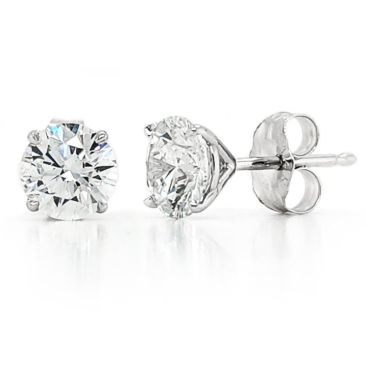 3.26 Ct Round Diamond Stud Solitaire Earrings Lab Grown