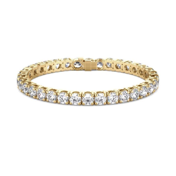 Lab Grown Diamond Tennis Bracelet D-E VS1-VS2 14K Yellow Gold 14.92cttw 4 Prong