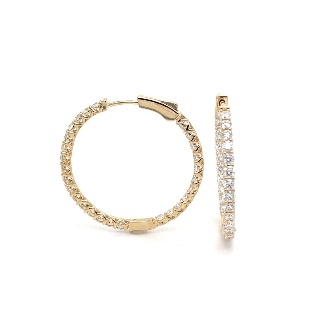 5.37 Ct Round Diamond Hoop Earrings Lab Grown