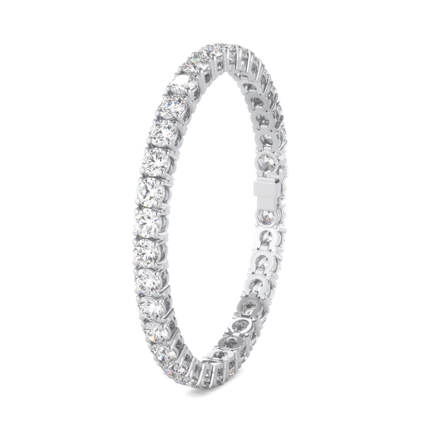 Lab Grown Diamond Tennis Bracelet D-E VS1-VS2 14K White Gold 14.10cttw 4 Prong