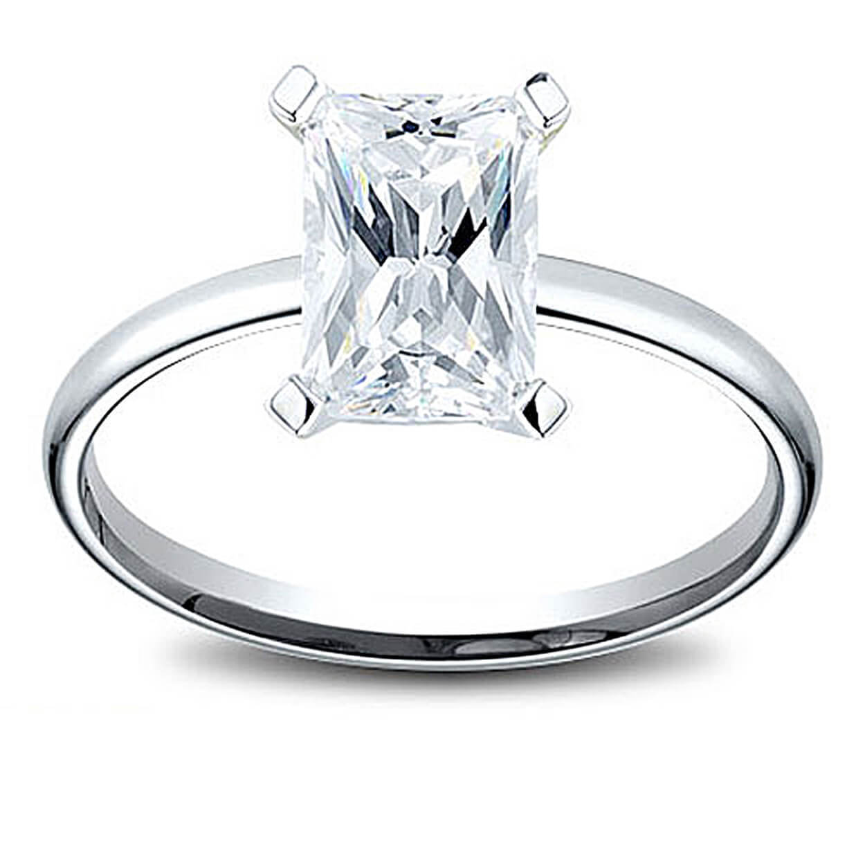 14K Gold 1.00 ct Radiant Cut Diamond Solitaire Engagement Ring H I1