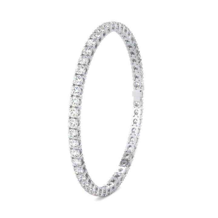 Lab Grown Diamond Tennis Bracelet D-E VS1-VS2 14K White Gold 6.88cttw 4 Prong