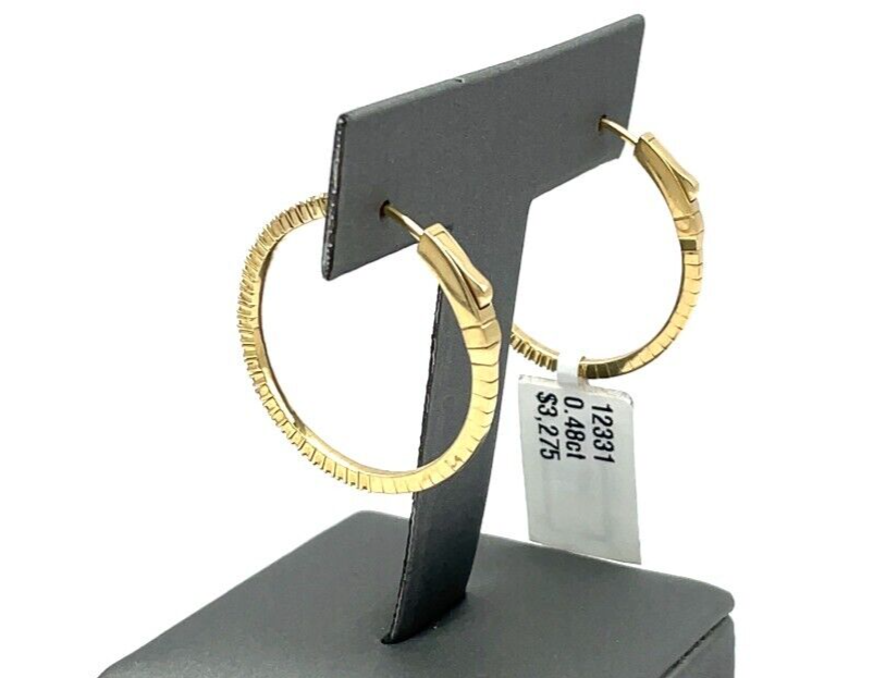 .48 Ct Diamond Hoop Earrings Natural