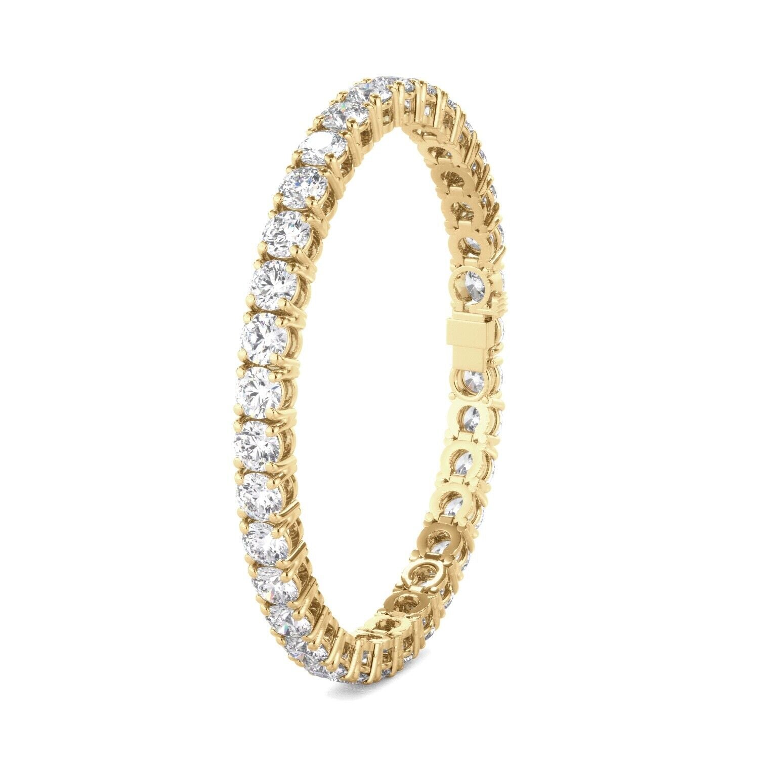 Lab Grown Diamond Tennis Bracelet D-E VS1-VS2 14K Yellow Gold 14.92cttw 4 Prong