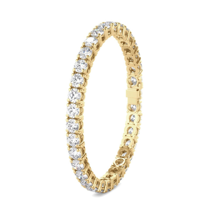 Lab Grown Diamond Tennis Bracelet D-E VS1-VS2 14K Yellow Gold 14.92cttw 4 Prong
