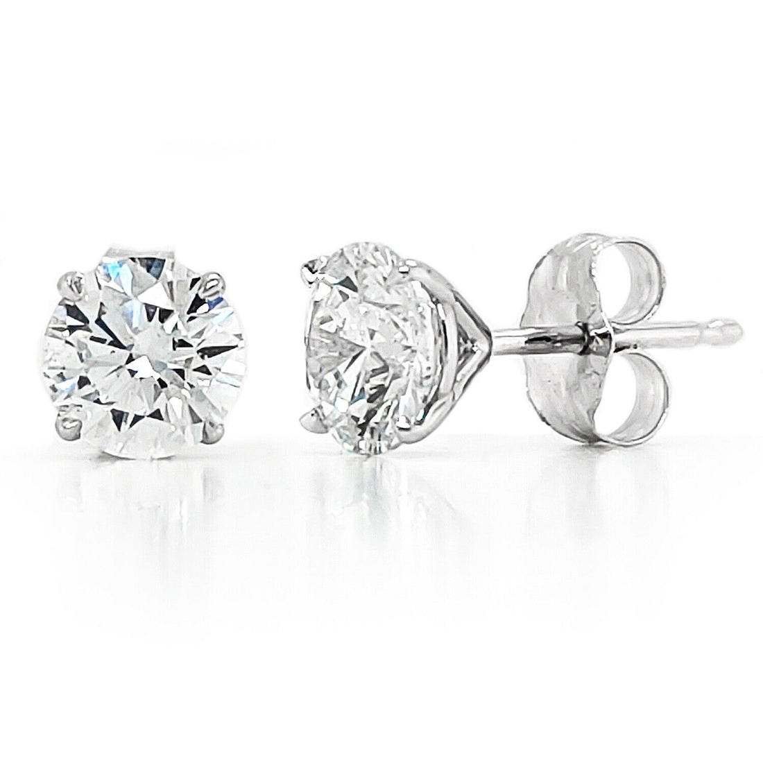 0.91 Ct Round Diamond Stud Solitaire Earrings Lab Grown