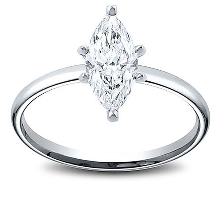 14K Gold 0.45 ct Marquise Cut Diamond Solitaire Engagement Ring I SI1