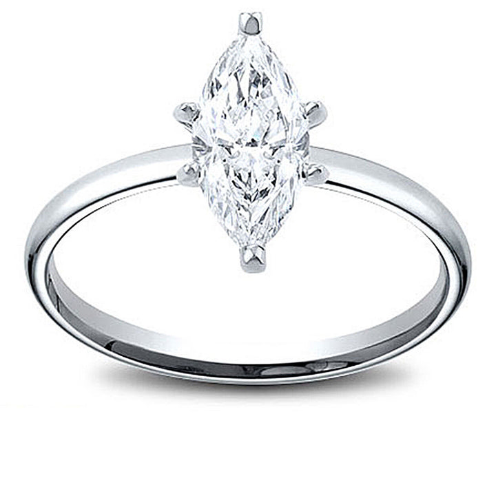 14K Gold 1.01 ct Marquise Cut Diamond Solitaire Engagement Ring L SI2