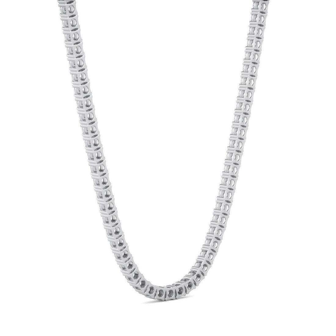 Lab Grown Diamond Tennis Necklace D-E VS1-VS2 14K White Gold 6.70cttw 4 Prong