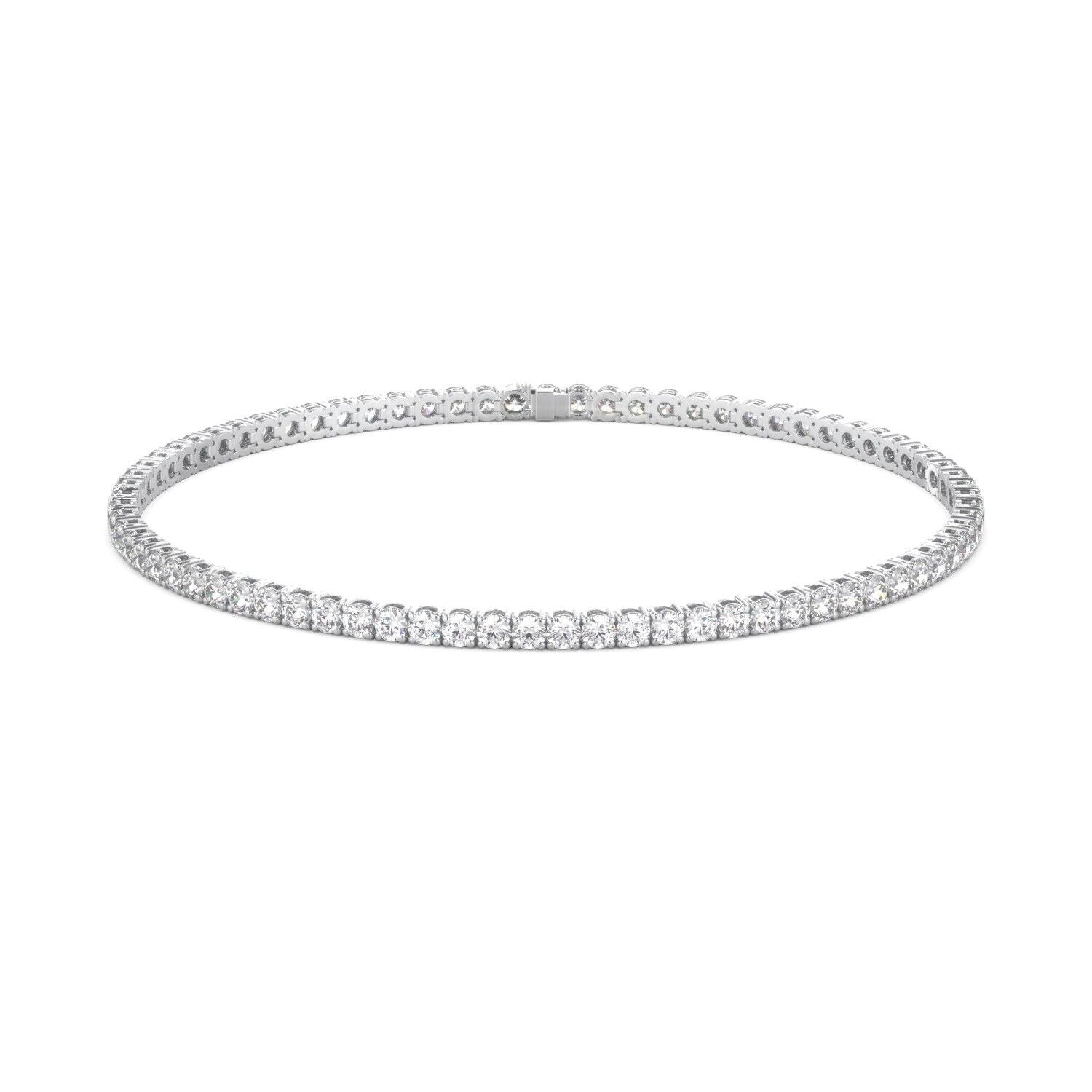 Lab Grown Diamond Tennis Bracelet D-E VS1-VS2 14K White Gold 2.79cttw 4 Prong