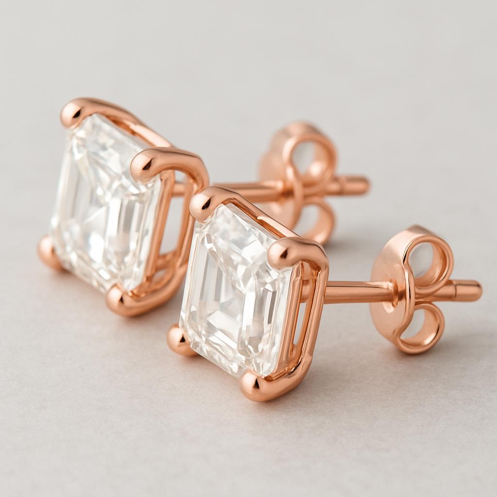 Lab Grown Asscher Cut Diamond Earrings 6.00 Carat