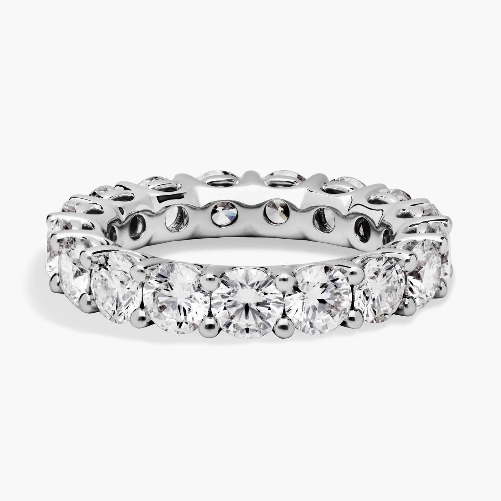 Platinum Round Diamond Eternity Band 1.32 Carat VS1 G Size 5