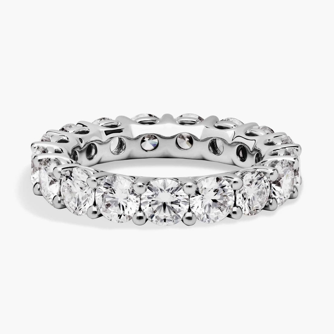 Platinum Round Diamond Eternity Band 1.32 Carat VS1 G Size 5