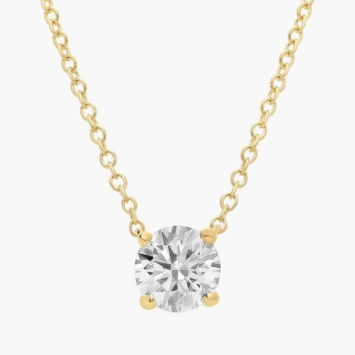 Lab Grown Diamond Solitaire Necklace D-E SI1 14K Yellow Gold 1.00cttw