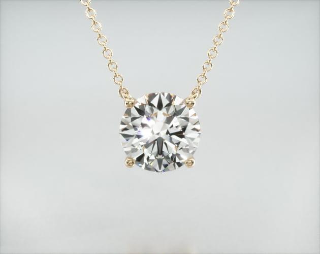 Lab Grown Diamond Solitaire Necklace D-E SI1 14K Yellow Gold 1.00cttw