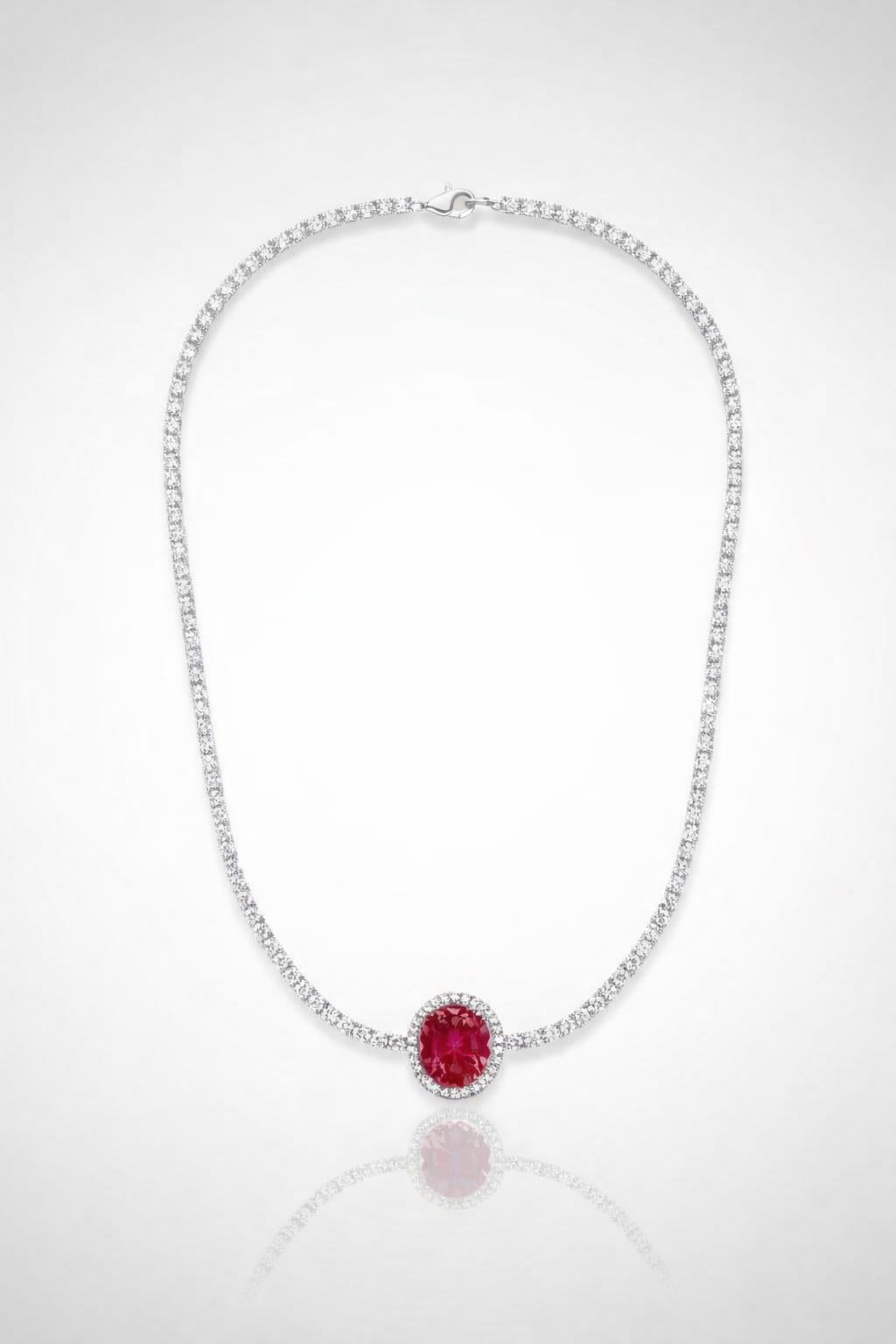 Lab-Grown 14k White Gold 17.00 Carat Gold Charm Diamond Necklace.