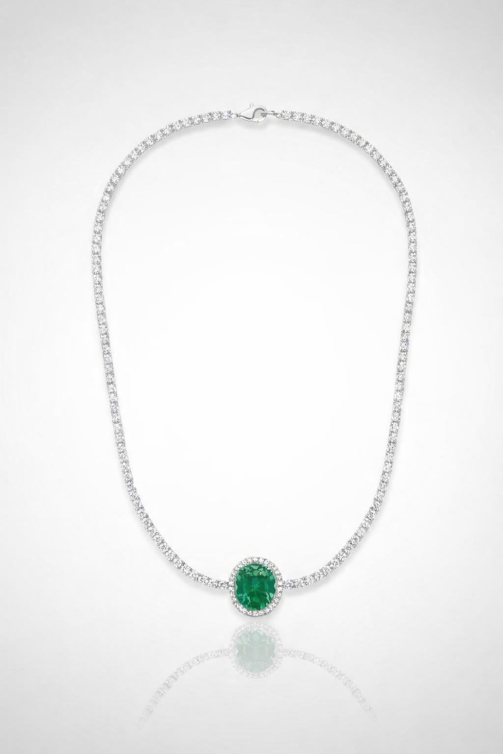 Lab-Grown 14k White Gold 17.00 Carat Gold Charm Diamond Necklace.