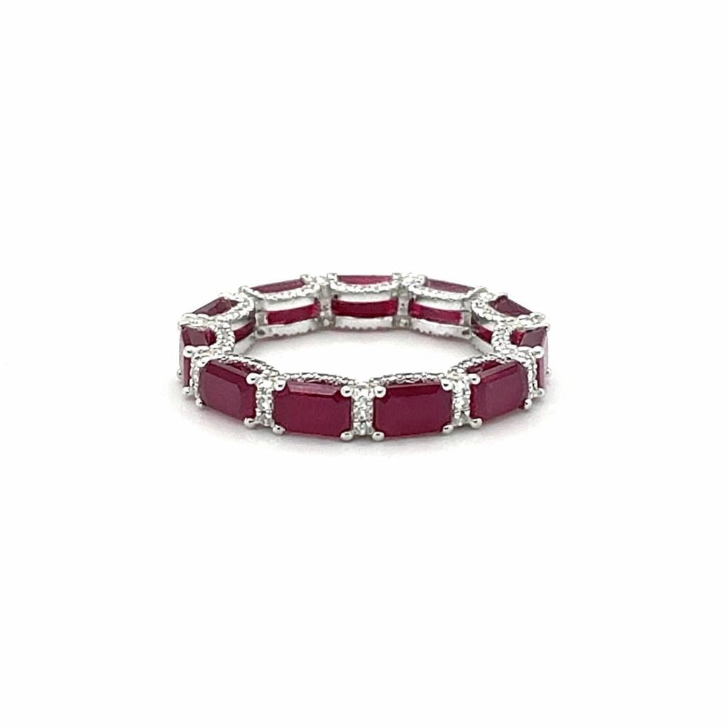 Ruby Hudson and Natural Diamond Eternity Band in W/G