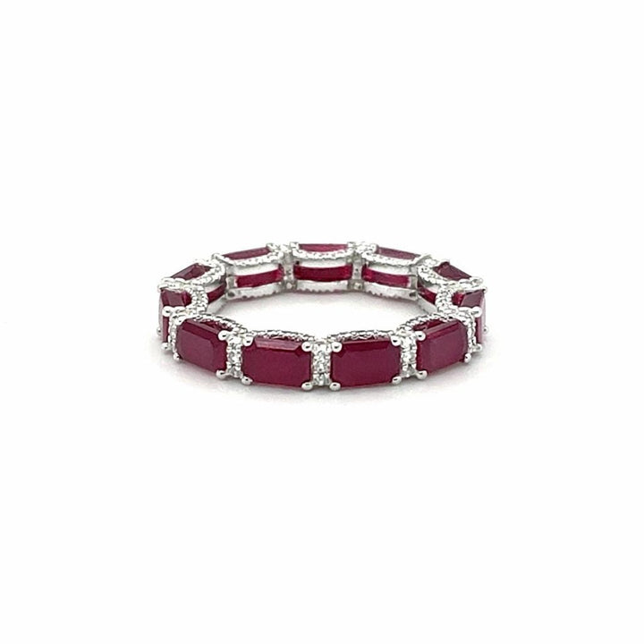 Ruby Hudson and Natural Diamond Eternity Band in W/G