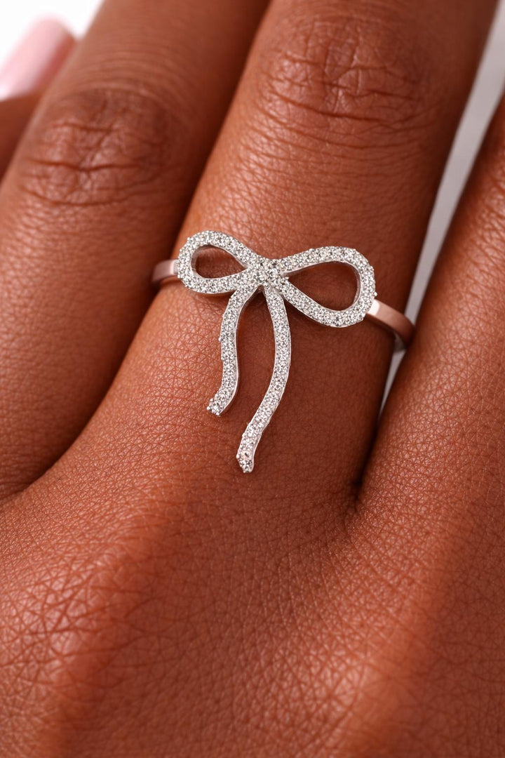 Bow Ring 0.45cts diamond 14K white gold Ring