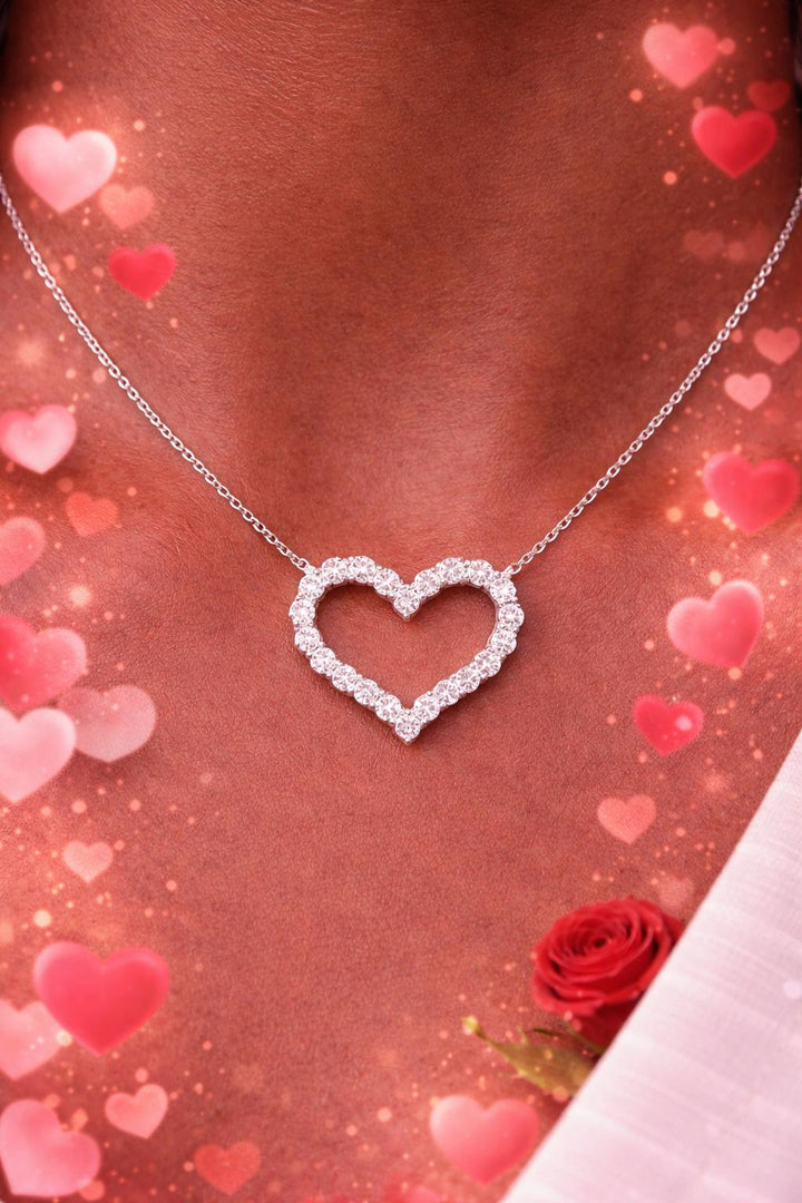 Valentine's day! Heart-Shaped 2.00ct Diamond Pendant Necklace