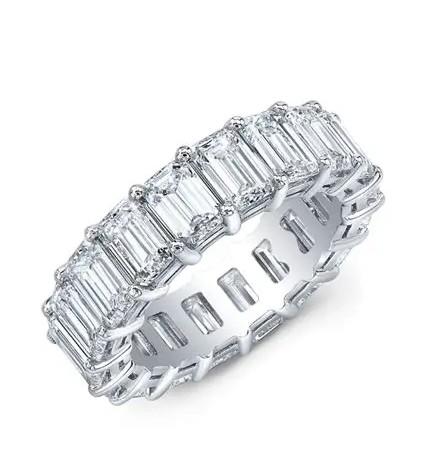Lab Grown 4.87ct t/w Diamond Eternity Ring D-E VS1-VS2 18K White Gold