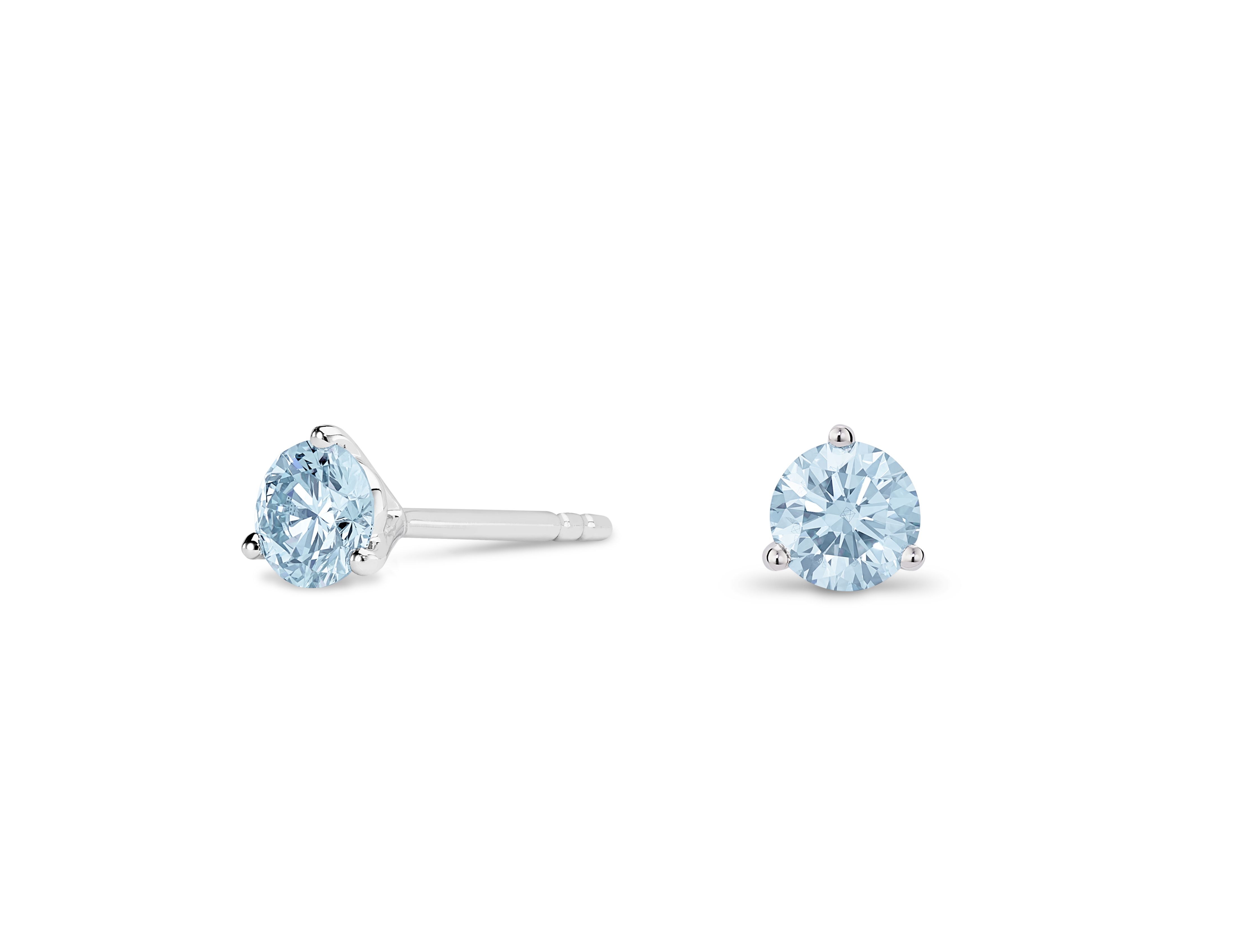 Lab-Grown Diamond ½ct. tw. Round Brilliant Solitaire Studs | Blue