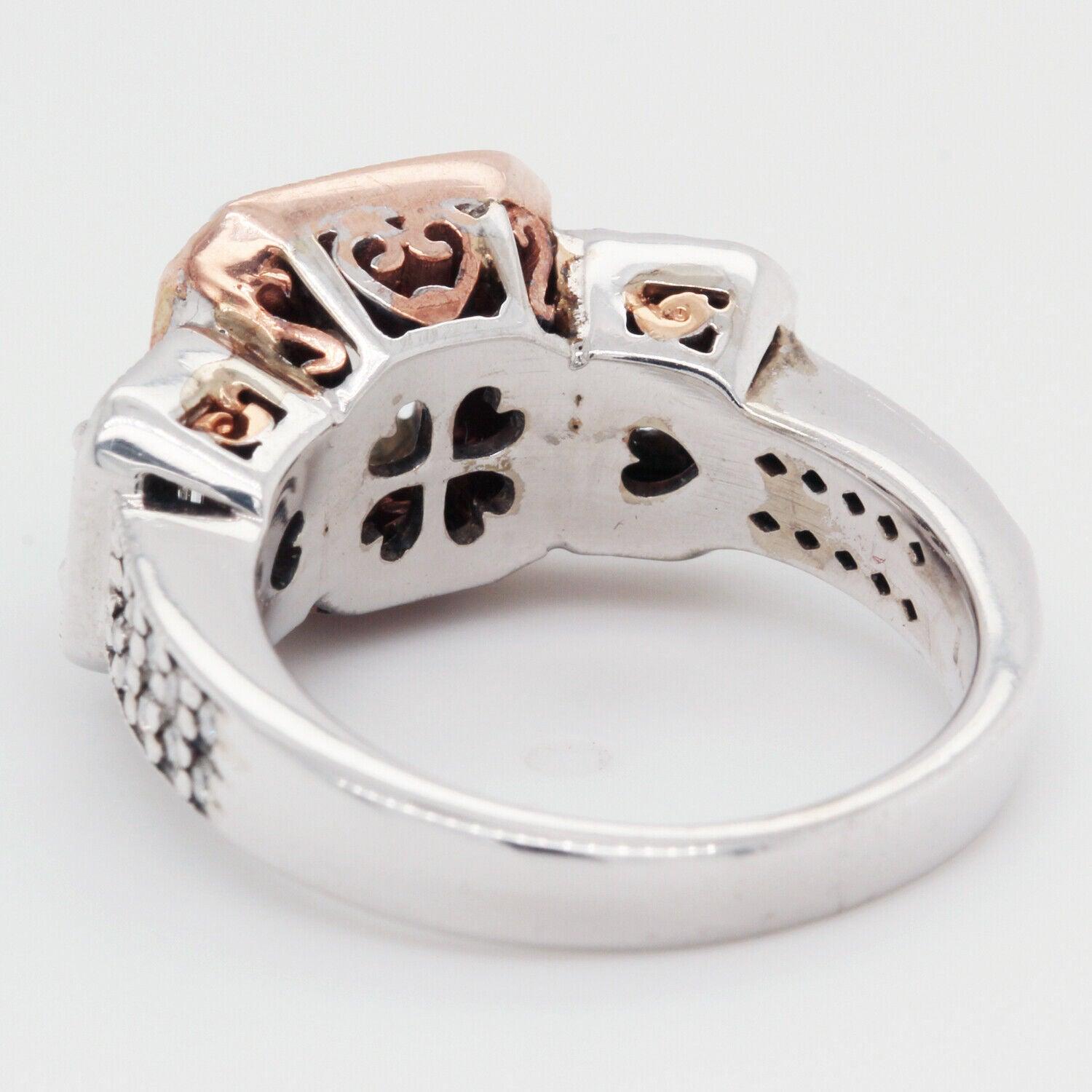 Elongated Cushion Cut Engagement Ring 3.50 TCW 18K White Gold and 18K Rose Gold