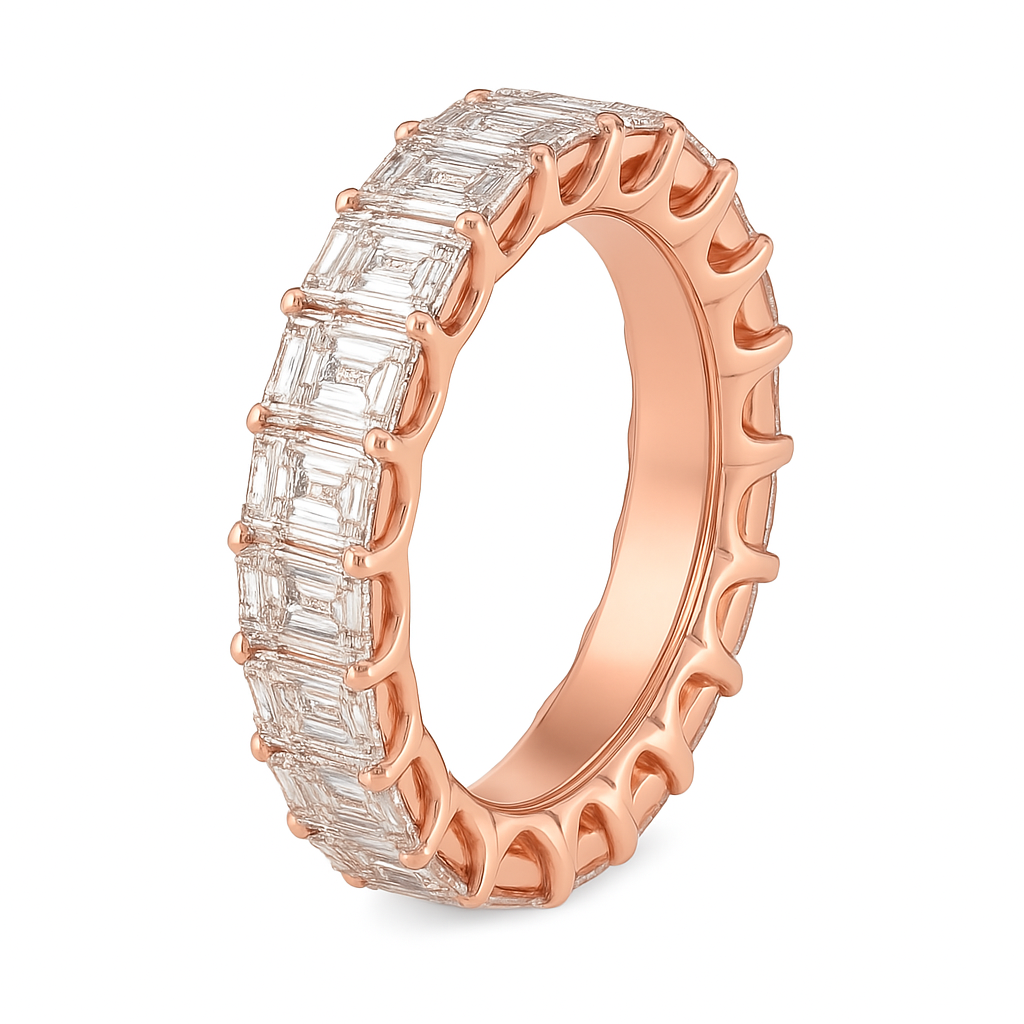 Lab Grown Diamond Eternity Ring D-E VS1-VS2 18K White Gold 6.73cttw Size 8