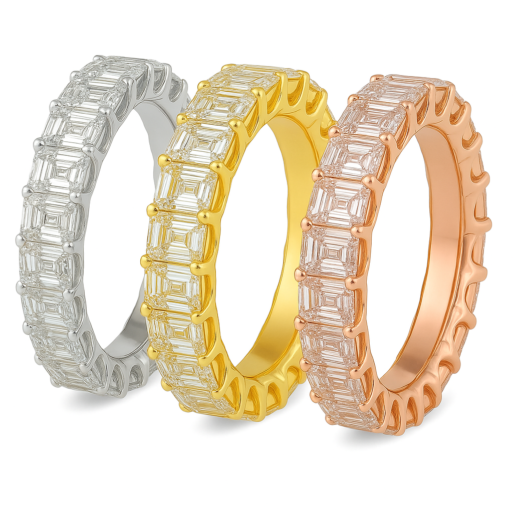 Lab Grown Diamond Eternity Ring D-E VS1-VS2 18K White Gold 6.73cttw Size 8
