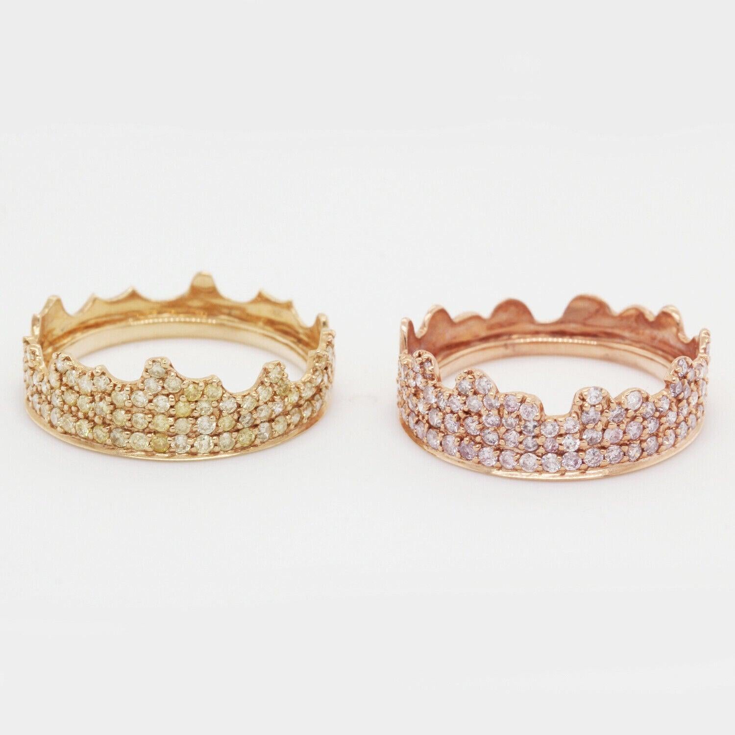 Gold I-Do Ring Diamond Stackable Ring 1.31 TCW 18K Rose Gold 18K Yellow Gold