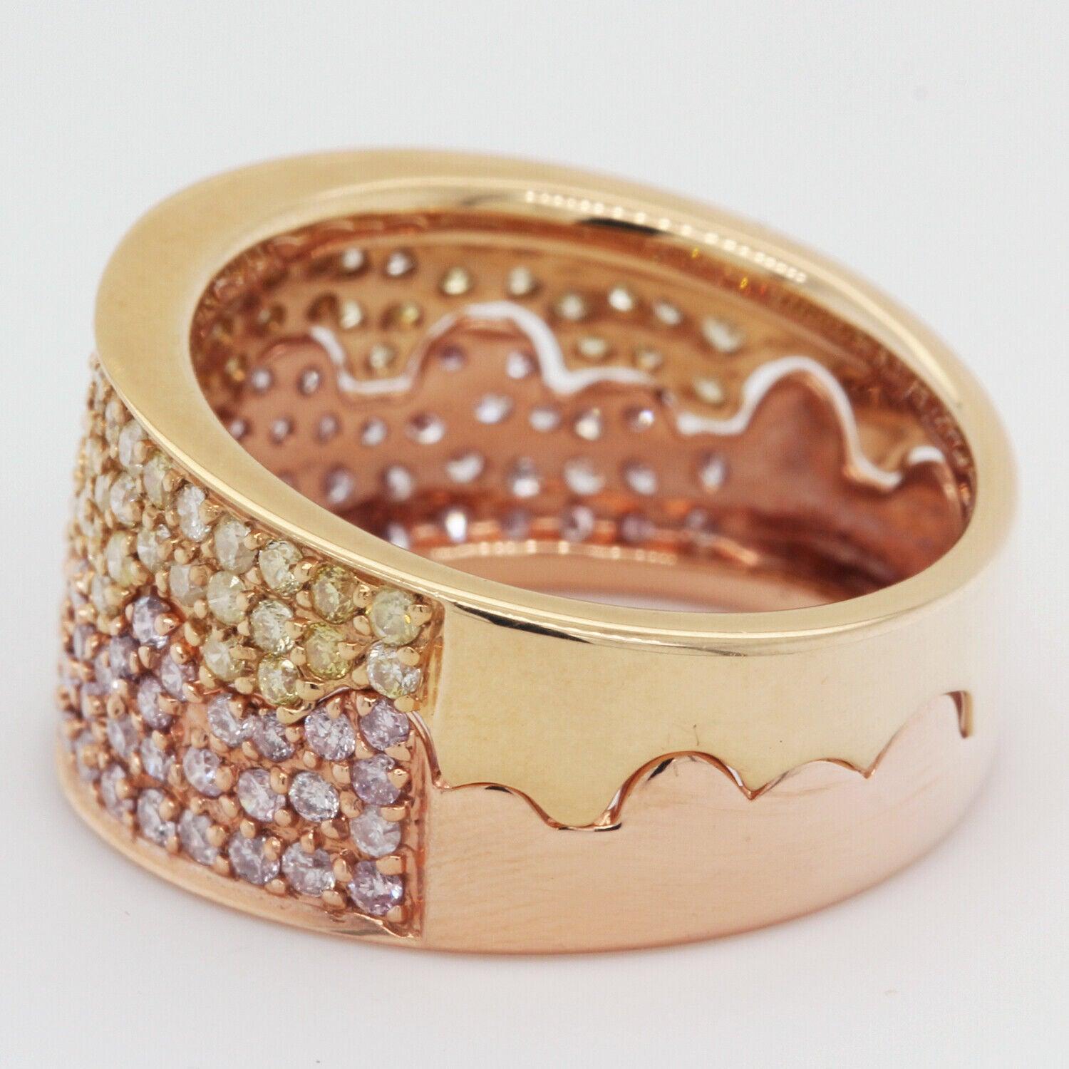 Gold I-Do Ring Diamond Stackable Ring 1.31 TCW 18K Rose Gold 18K Yellow Gold