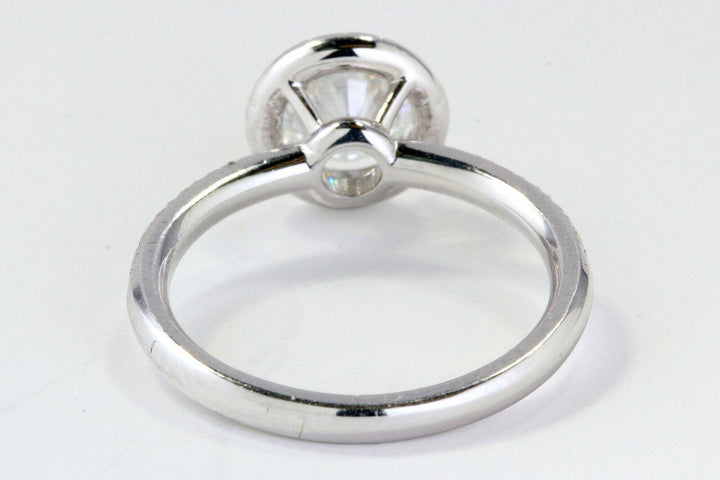 Halo Diamond Engagement Ring with 1.35 total Carat Weight in 14k White Gold