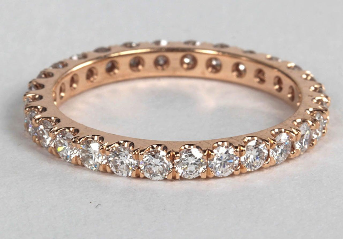 Natural 0.65tcw Rose Gold eternity Diamond band.