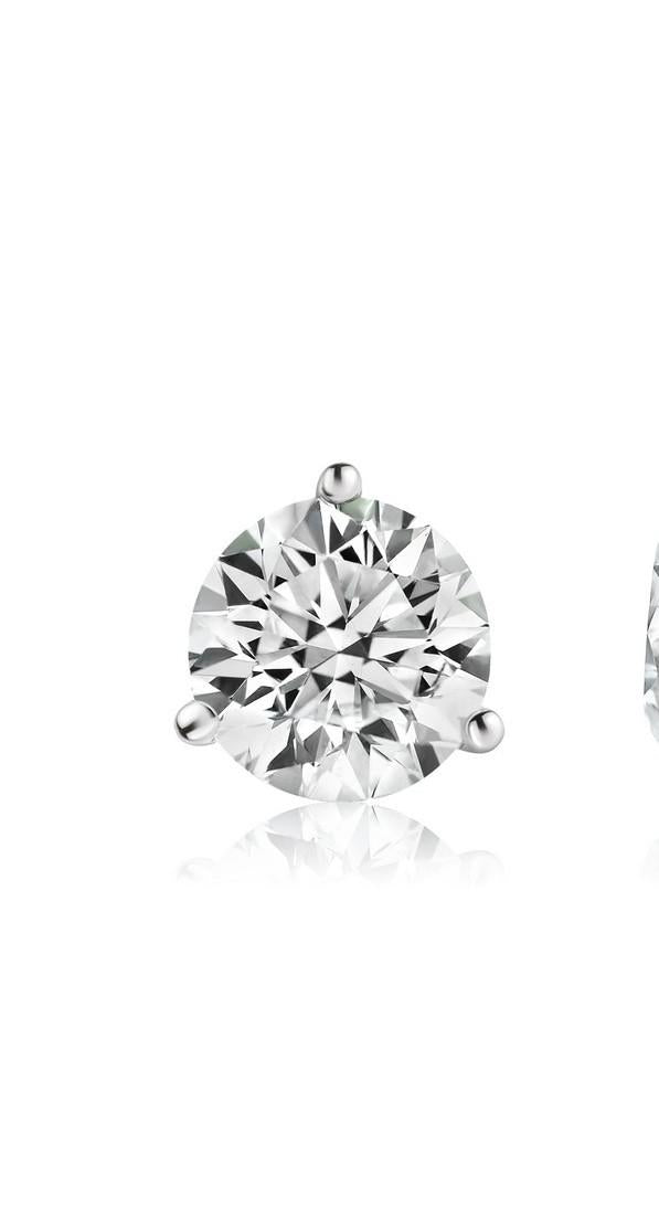 2.0 Carat Round Diamond Stud Earrings in 14k White Gold