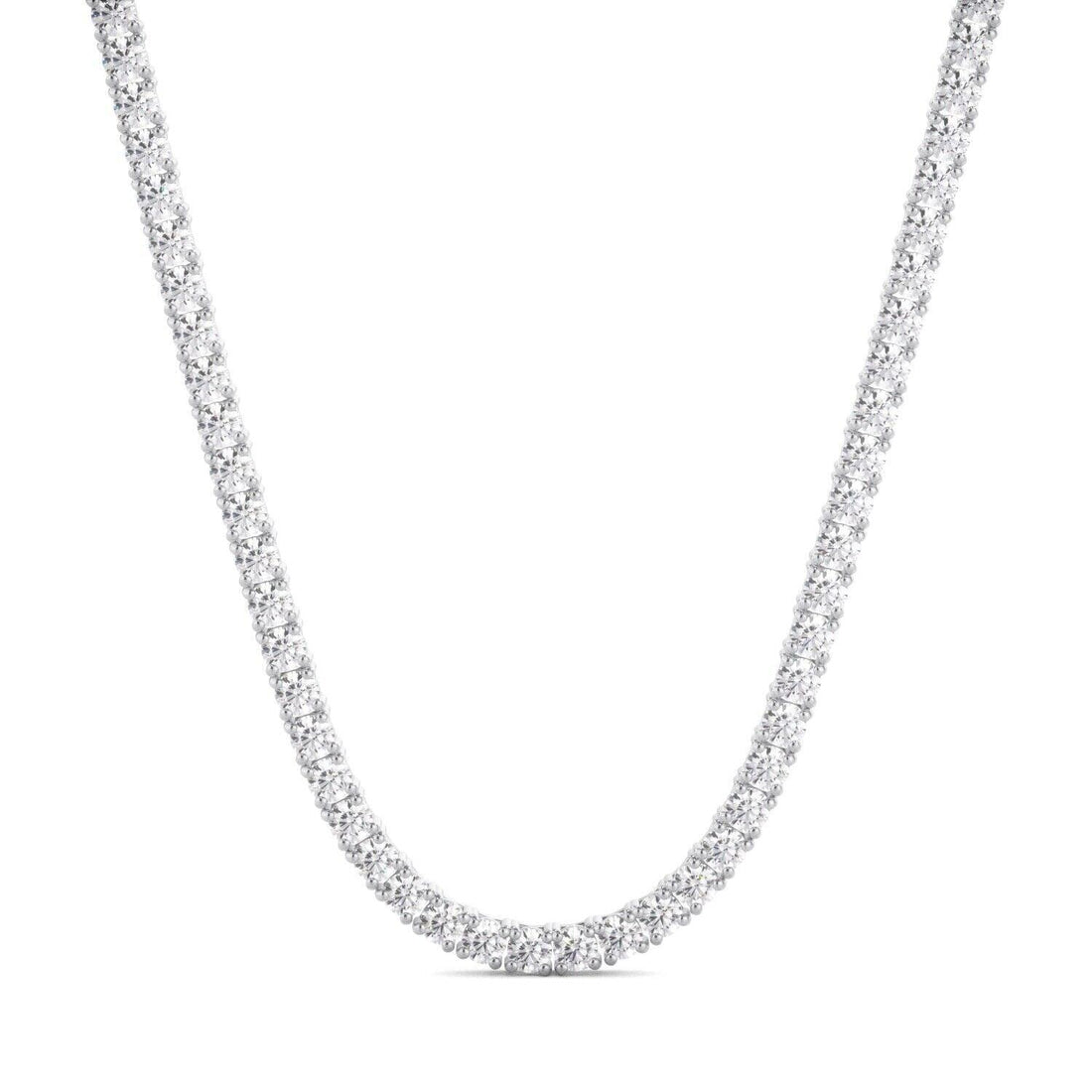 Lab Grown 16"Diamond Tennis Necklace D-E VS1-VS2 14K White Gold 10.67ct t/w 4