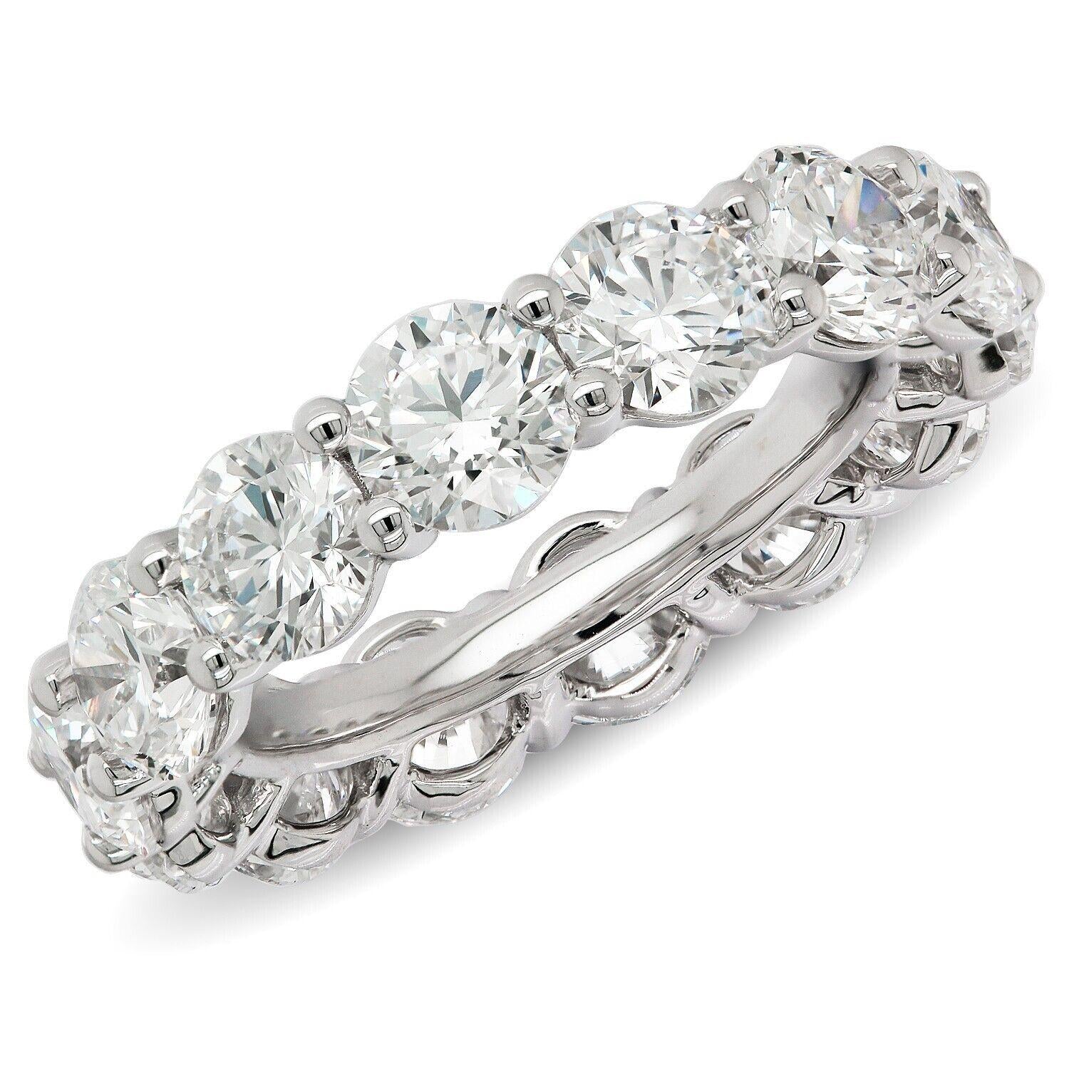Lab Grown Diamond Eternity Ring D-E VS1-VS2 18K White Gold 3.83ct t/w Size 4