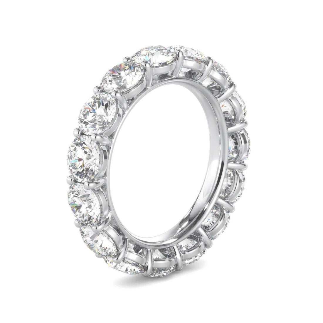 Lab Grown Diamond Eternity Ring D-E VS1-VS2 18K White Gold 3.83ct t/w Size 4