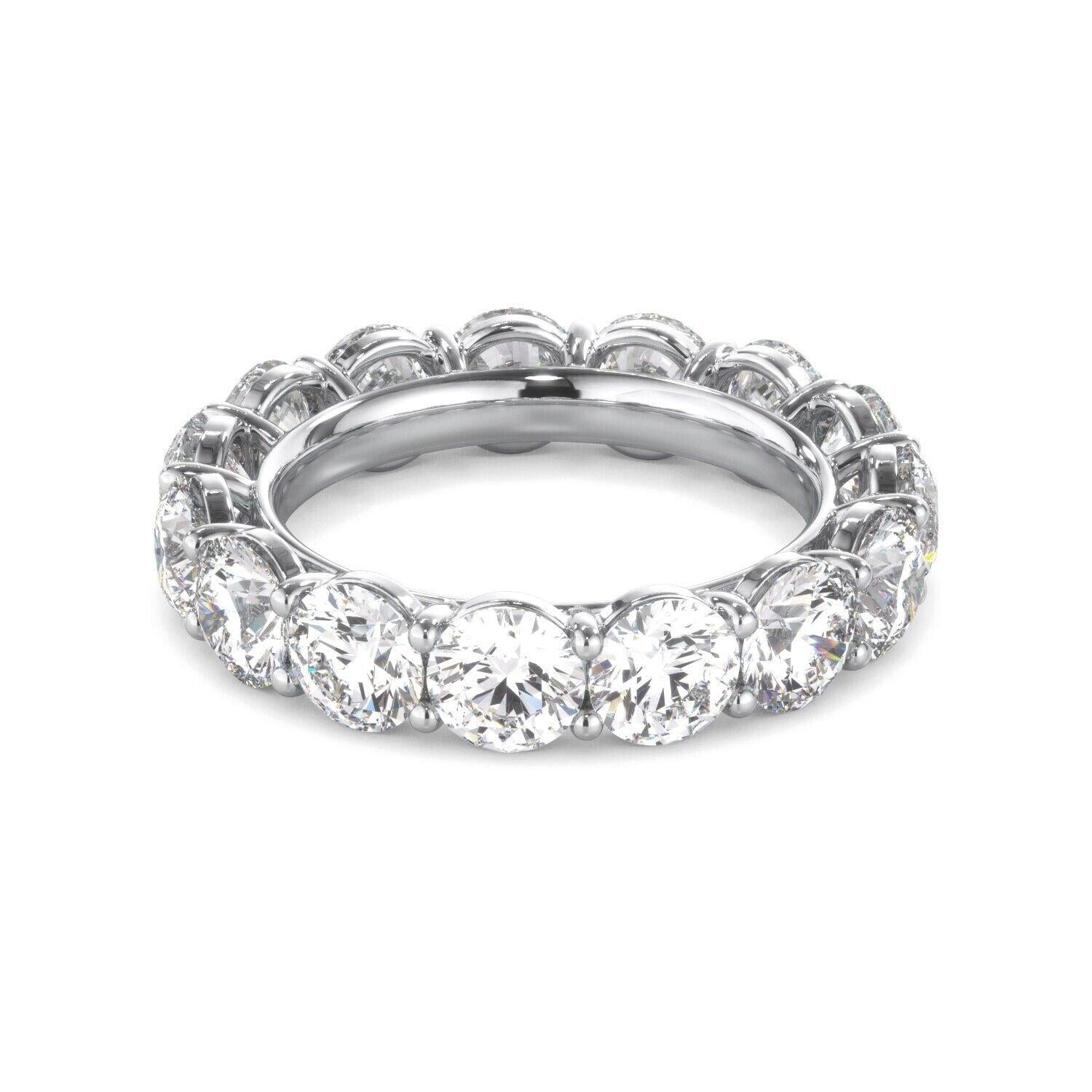 Lab Grown Diamond Eternity Ring D-E VS1-VS2 18K White Gold 3.83ct t/w Size 4