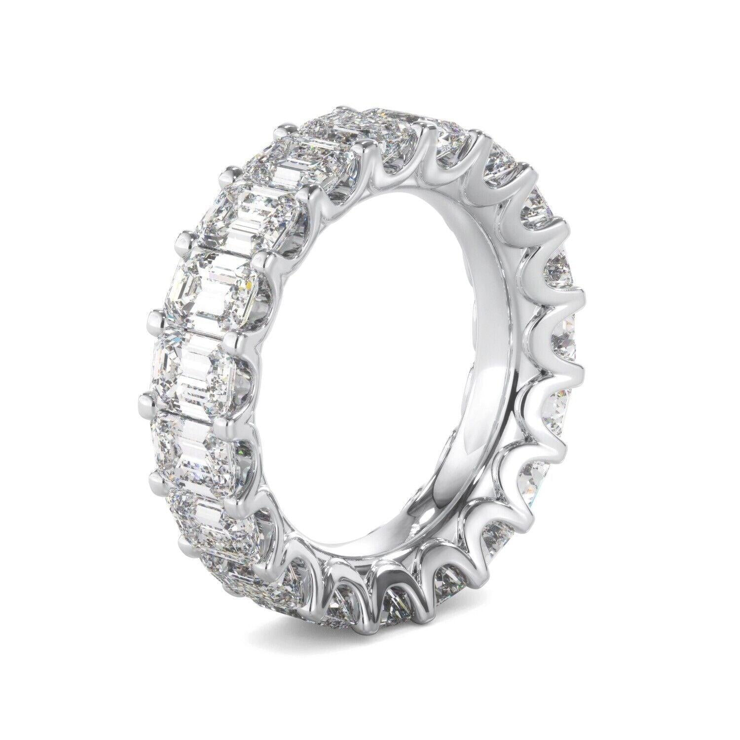 Lab Grown Diamond Eternity Ring D-E VS1-VS2 18K White Gold 5.36ct t/w Size 6