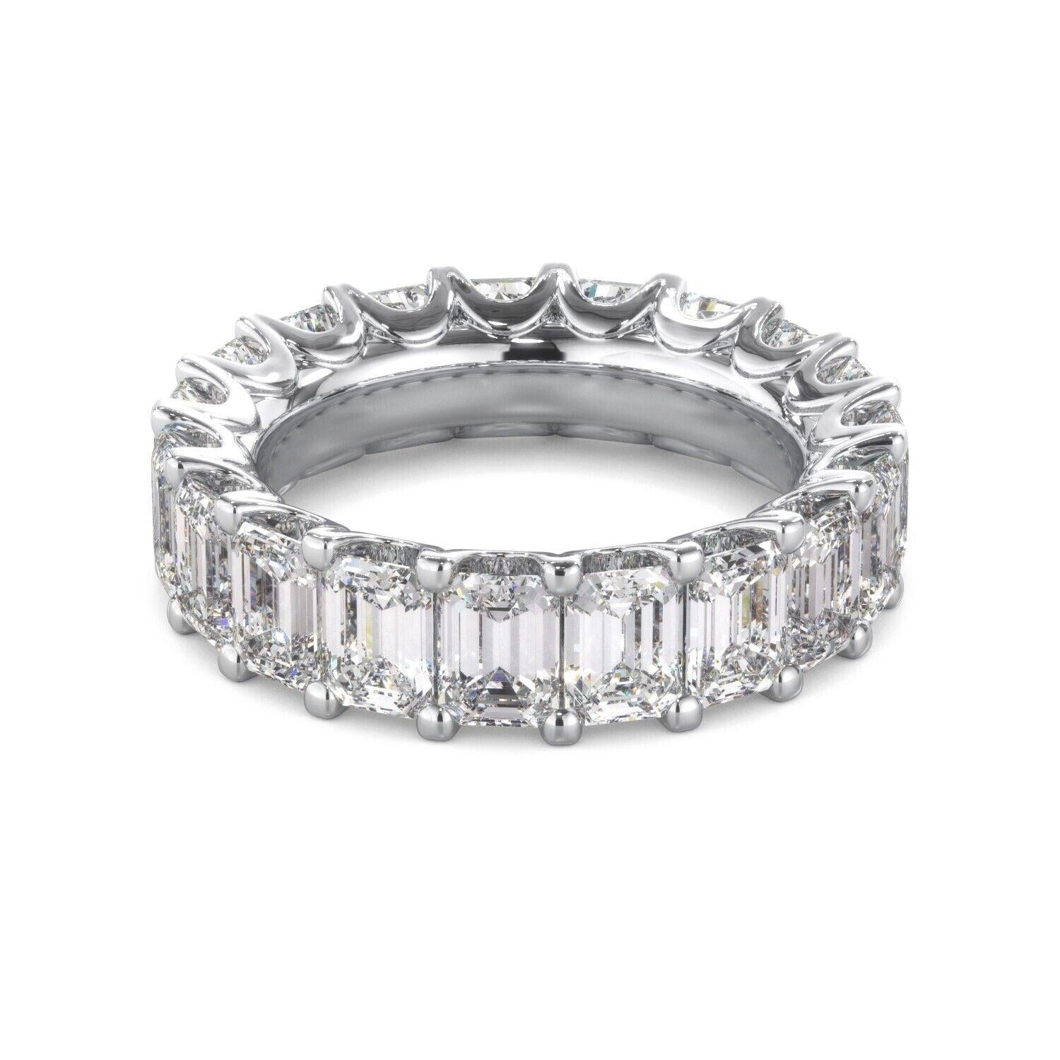 Lab Grown Diamond Eternity Ring D-E VS1-VS2 18K White Gold 5.36ct t/w Size 6