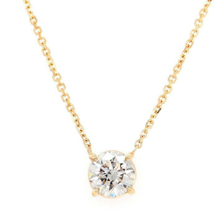 Lab Grown Diamond Solitaire Necklace D-E SI1 14K Yellow Gold 1.00cttw