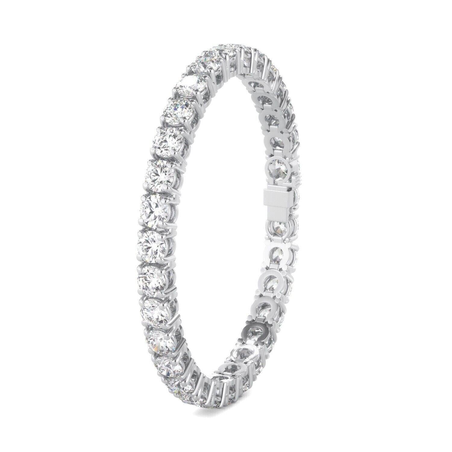 Lab Grown Diamond Tennis Bracelet D-E VS1-VS2 14K White Gold 3.63ct t/w 4-Prong