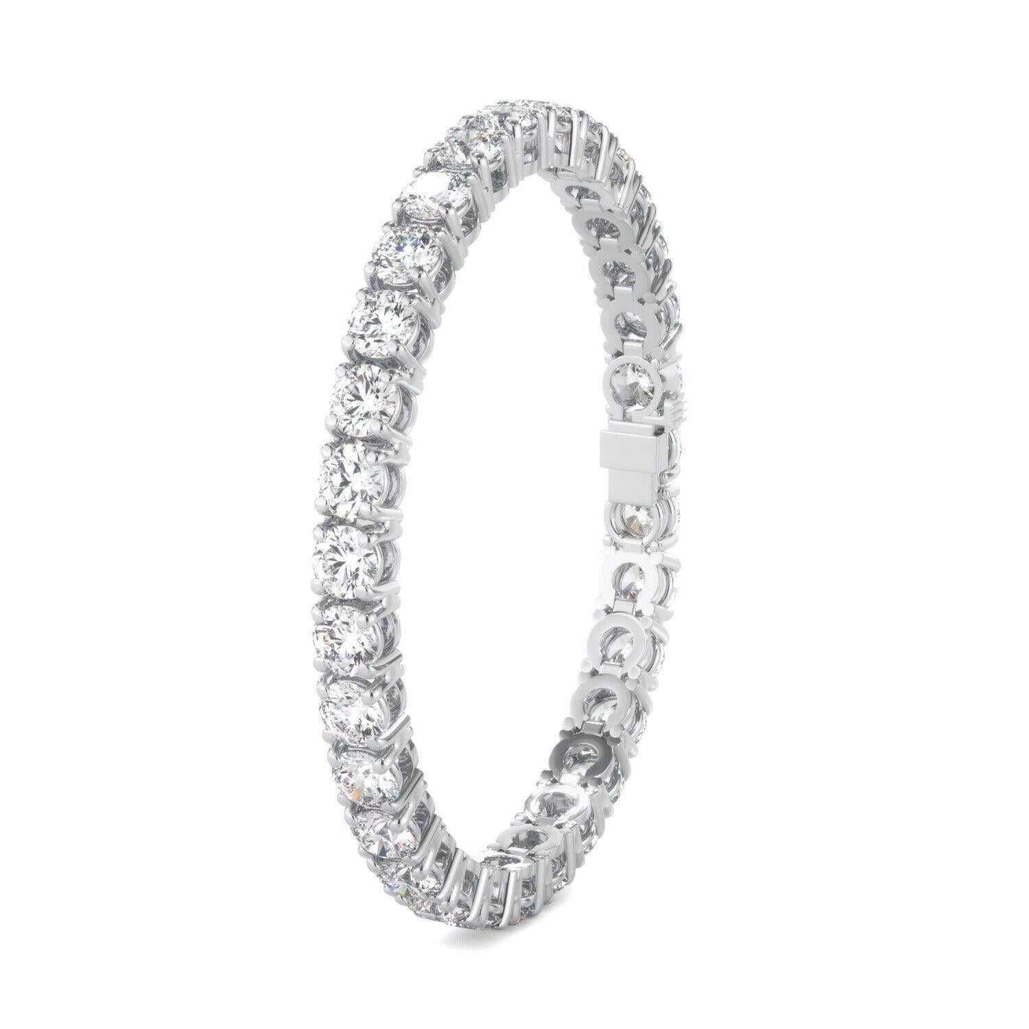 Lab Grown Diamond Tennis Bracelet D-E VS1-VS2 14K White Gold 8.67cttw 4 Prong