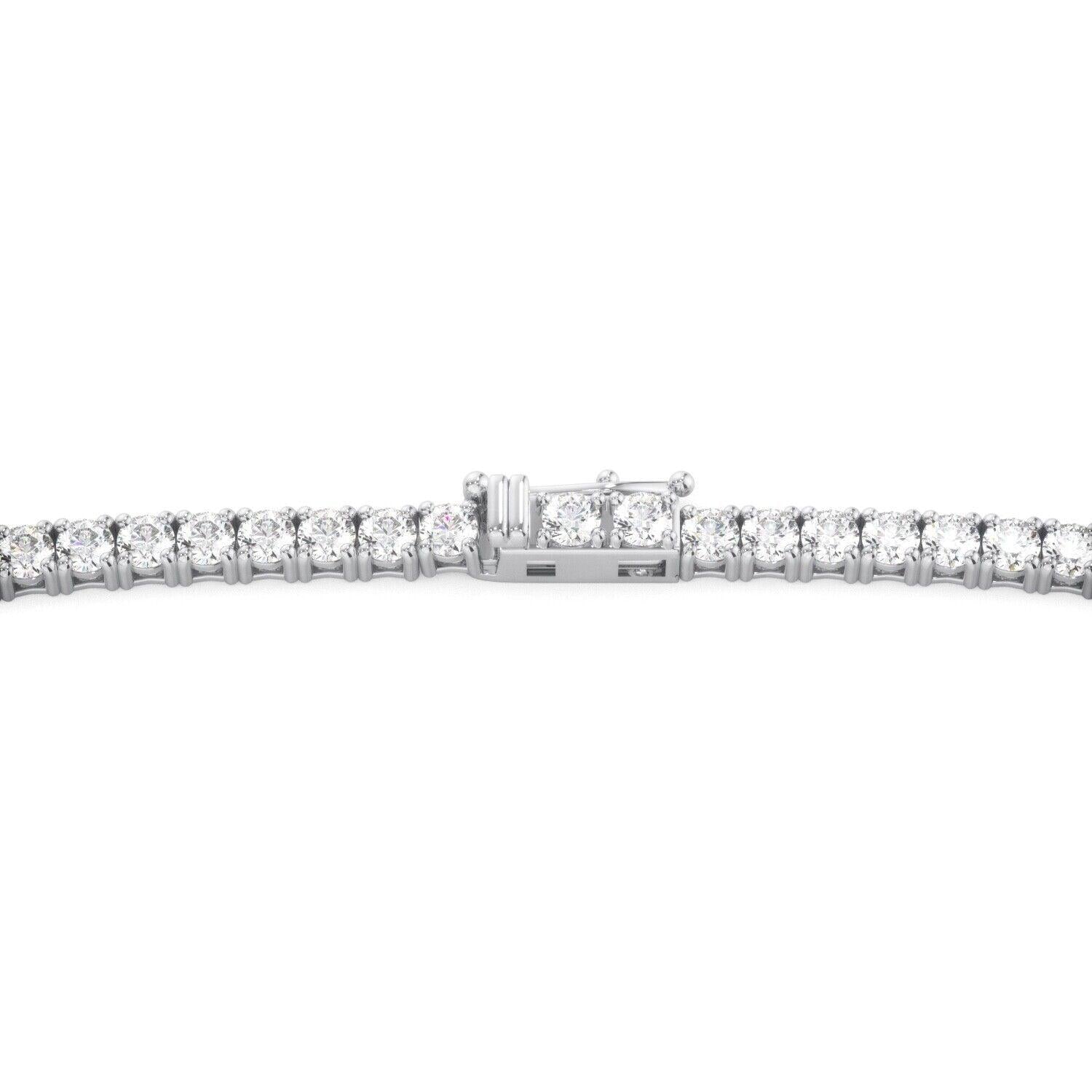 Lab Grown Diamond Tennis Necklace D-E VS1-VS2 14K White Gold 10.67cttw 4 Prong